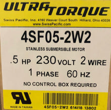 Load image into Gallery viewer, 4 Inch Sumbersible Well Pump Motor 1/2 HP (Oil-Filled) 230V 2-Wire 1PH 60Hz