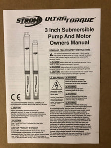 Strom 3" Submersible Well Pump 10GPM 230V (Max 280 Ft Setting)