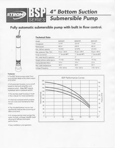 Strom 4" BSP-007PF 3/4HP 115V Automatic Bottom Suction Cistern Pump